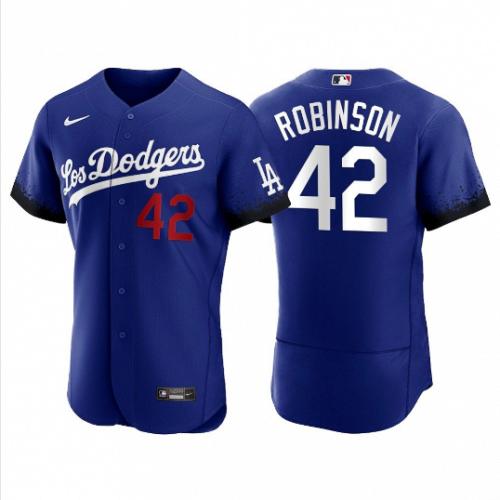 Men Jackie Robinson Los Angeles Dodgers City Connect Royal Jersey Stitched LosDodgers