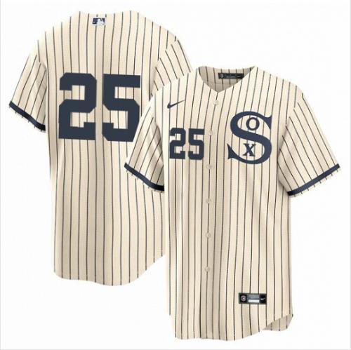 Men Chicago White Sox #25 Andrew Vaughn Field of Dreams Throwback Limited Jersey