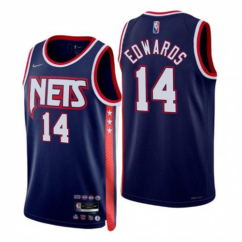 Men's Kessler Edwards Brooklyn Nets 2022 Navy City Diamond Jersey 75th Anniversary