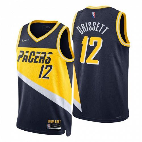 Men's Oshae Brissett Indiana Pacers 2022 Navy City Diamond Jersey 75th Anniversary