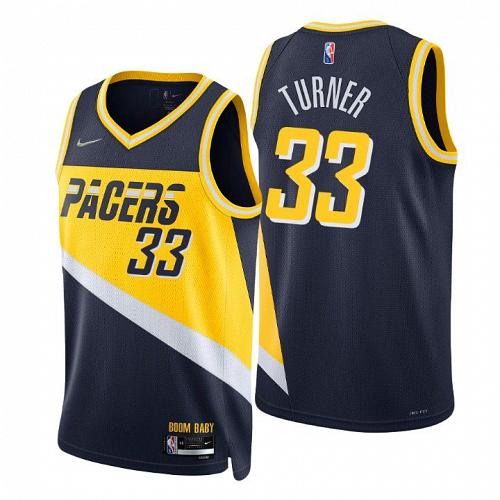 Men's Myles Turner Indiana Pacers 2022 Navy City Diamond Jersey 75th Anniversary