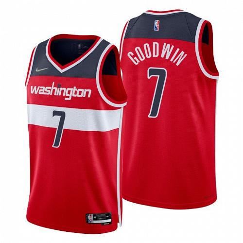 Men's Jordan Goodwin Washington Wizards 2022 Red Icon Diamond Jersey 75th Anniversary