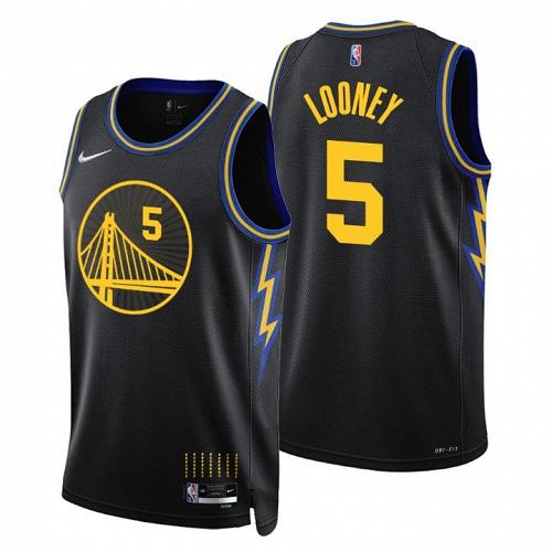 Men's Kevon Looney Golden State Warriors 2022 Black City Diamond Jersey 75th