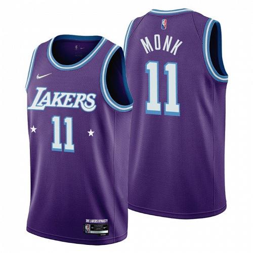 Men's Malik Monk Los Angeles Lakers 2022 Purple City Diamond Jersey 75th Anniversary