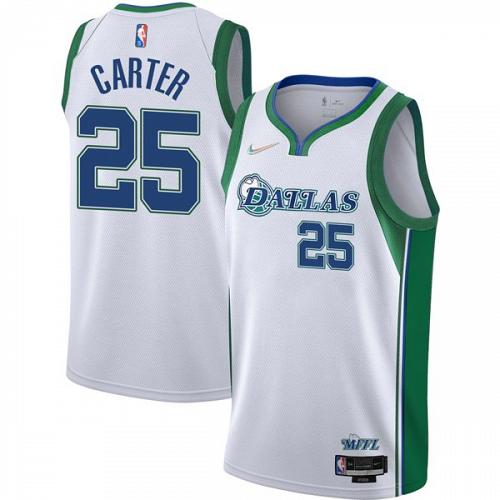 Men's Vince Carter Dallas Mavericks 2022 White City Diamond Jersey 75th Anniversary