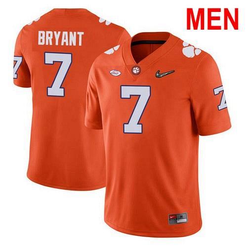 Men Austin Bryant Clemson Tigers Orange 2021 NCAA Football Jersey