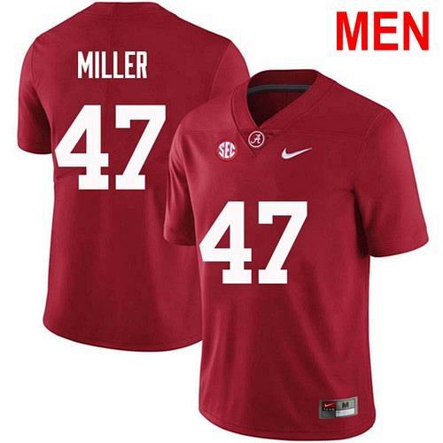 Men Christian Miller Alabama Crimson Tide Red NCAA Football Jersey