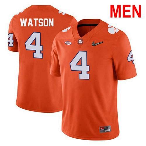 Men Deshaun Watson Clemson Tigers Orange 2021 NCAA Football Jersey