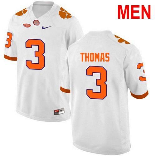 Men Xavier Thomas Clemson Tigers White 2021 NCAA Football Jersey