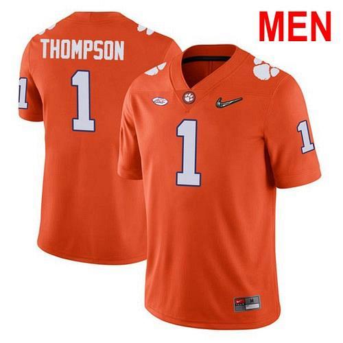 Men Trevion Thompson Clemson Tigers Orange 2021 NCAA Football Jersey