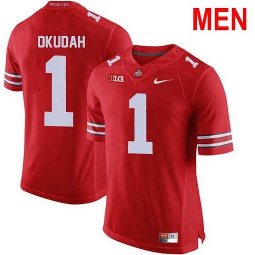 Men Jeffrey Okudah Ohio State Buckeyes Red 2021 NCAA Football Jersey