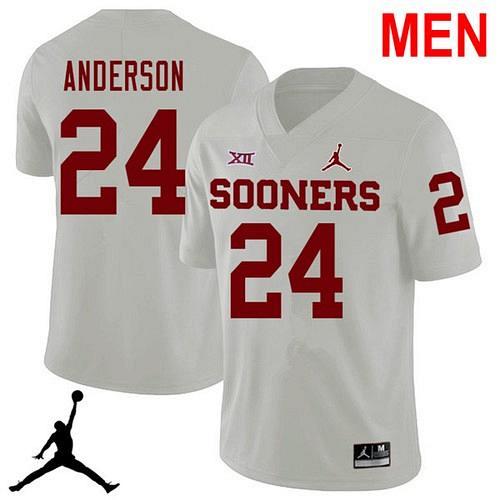 Men Rodney Anderson Oklahoma Sooners White 2021 NCAA Football Jersey