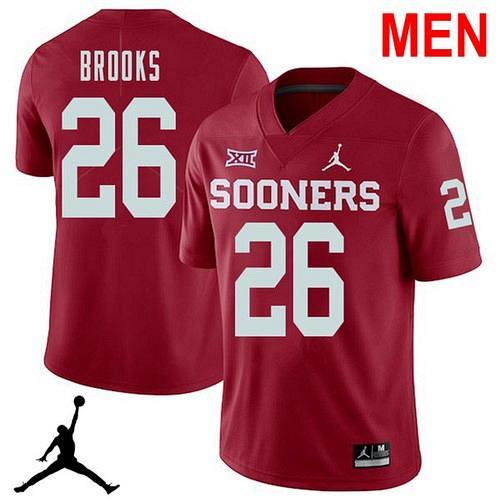 Men 26 Kennedy Brooks Oklahoma Sooners Red 2021 NCAA Football Jersey