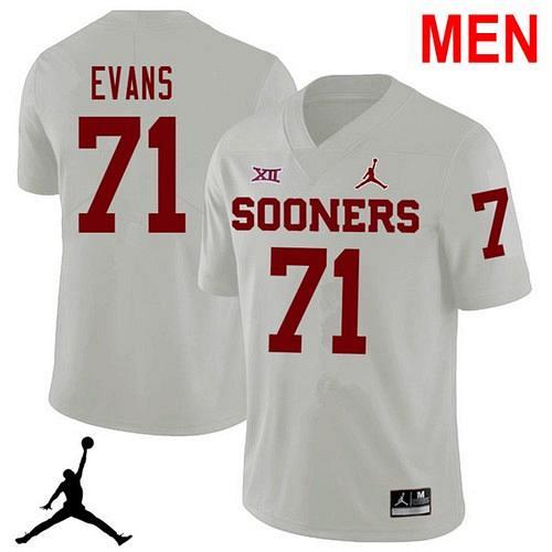 Men #71 Bobby Evans Oklahoma Sooners White 2021 NCAA Football Jersey