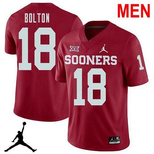 Men Curtis Bolton Oklahoma Sooners Red 2021 NCAA Football Jersey