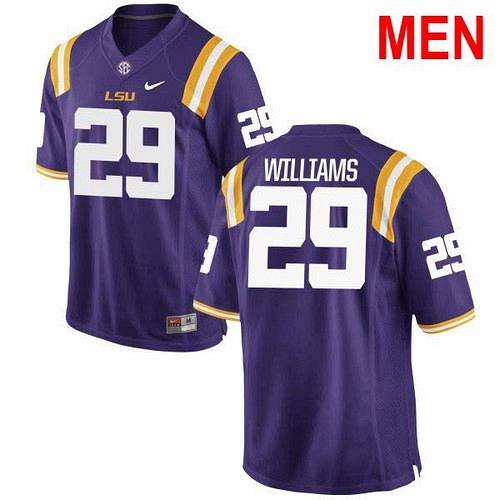 Men #29 Greedy Williams LSU Tigers Purple 2021 NCAA Football Jersey