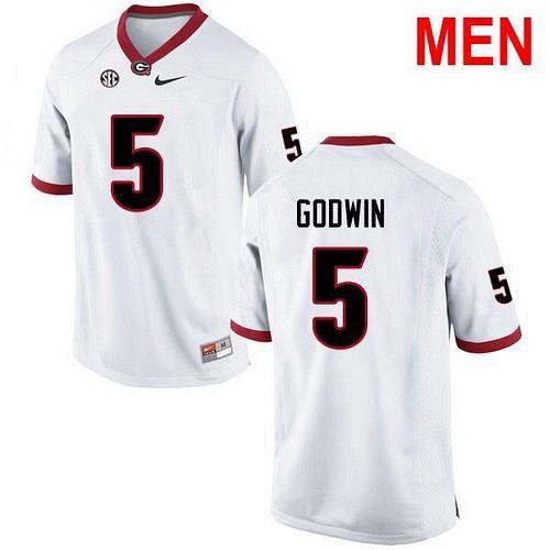 Men #5 Terry Godwin Georgia Bulldogs White 2021 NCAA Football Jersey