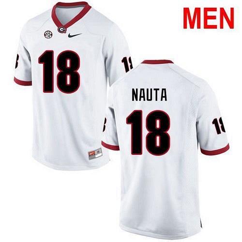 Men #18 Isaac Nauta Georgia Bulldogs White 2021 NCAA Football Jersey