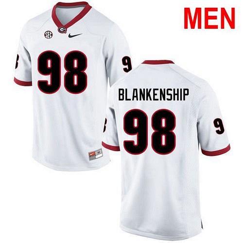 Men Rodrigo Blankenship Georgia Bulldogs White NCAA Football Jersey