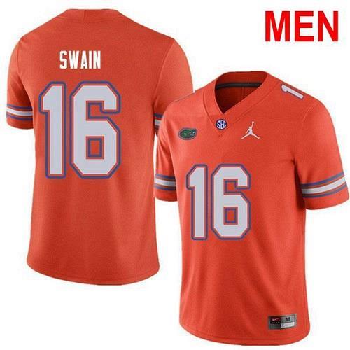 Men 16 Freddie Swain Florida Gators Orange 2021 NCAA Football Jersey