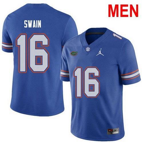 Men #16 Freddie Swain Florida Gators Blue 2021 NCAA Football Jersey