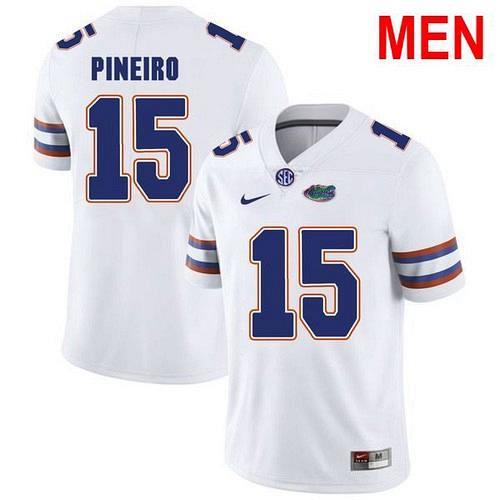 Men #15 Eddy Pineiro Florida Gators White 2021 NCAA Football Jersey