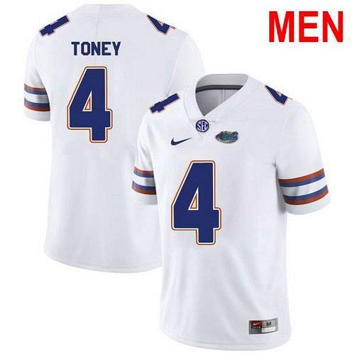Men 4 Kadarius Toney Florida Gators White 2021 NCAA Football Jersey