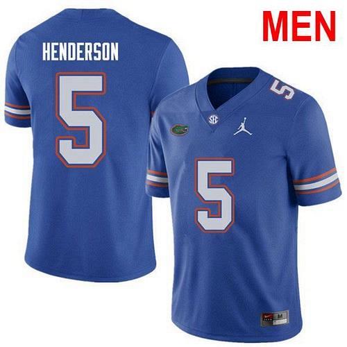 Men #5 CJ Henderson Florida Gators Blue 2021 NCAA Football Jersey