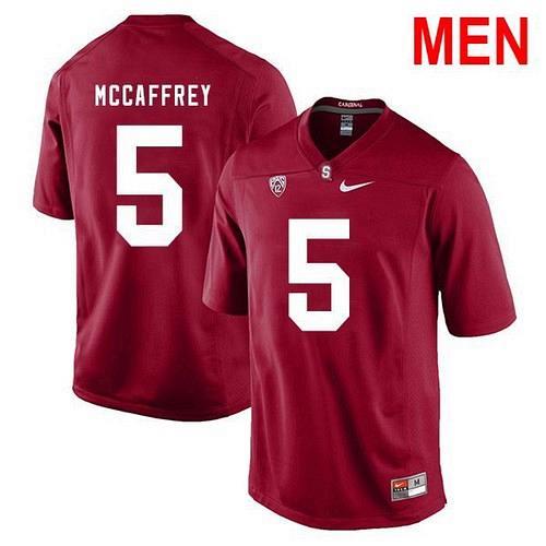 Men 5 Christian McCaffrey Stanford Cardinal Red NCAA Football Jersey