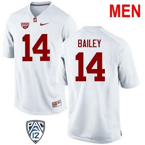 Men 14 Jake Bailey Stanford Cardinal White 2021 NCAA Football Jersey