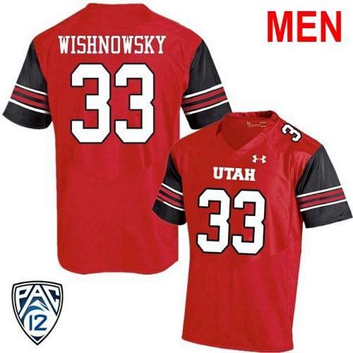 Men #33 Mitch Wishnowsky Utah Utes Red 2021 NCAA Football Jersey