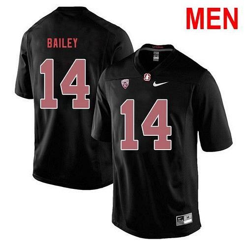 Men 14 Jake Bailey Stanford Cardinal Black 2021 NCAA Football Jersey