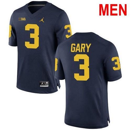 Men 3 Rashan Gary Michigan Wolverines Navy 2021 NCAA Football Jersey