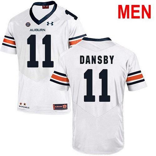 Men #11 Karlos Dansby Auburn Tigers White 2021 NCAA Football Jersey