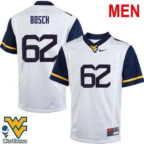 Men #62 Kyle Bosch West Virginia White 2021 NCAA Football Jersey