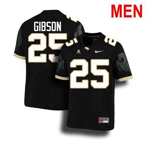 Men #25 Kyle Gibson UCF Knights Black 2021 NCAA Football Jersey