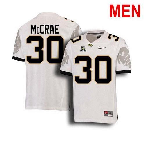 Men #30 Greg McCrae UCF Knights White 2021 NCAA Football Jersey