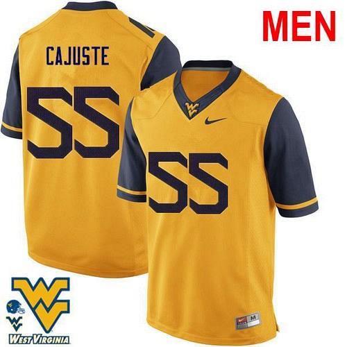 Men #55 Yodny Cajuste West Virginia Gold 2021 NCAA Football Jersey