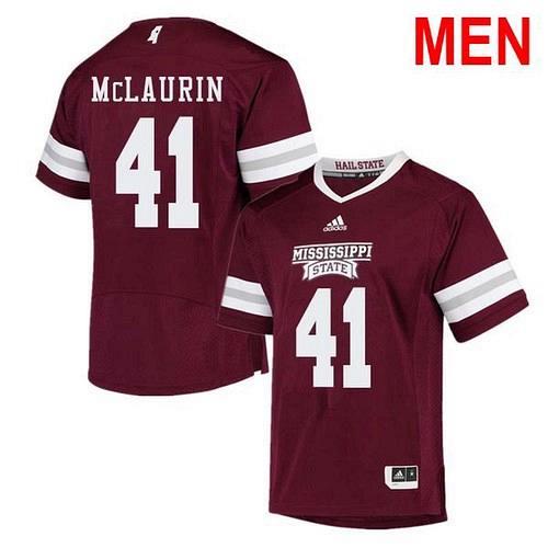 Men 41 Mark McLaurin Mississippi State Red 2021 NCAA Football Jersey