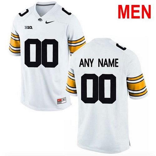 Men Custom Iowa Hawkeyes White 2021 NCAA Football Jersey