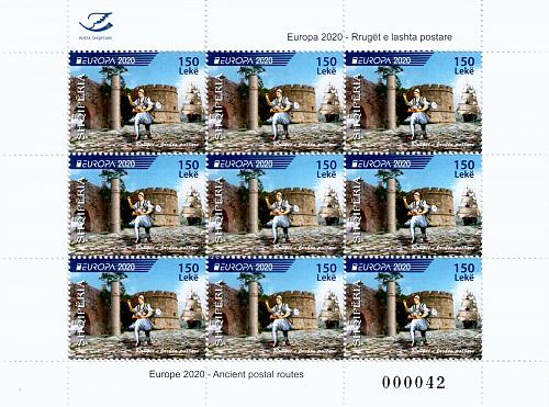 Albania Stamps 2020. Europa CEPT: Ancient Postal Routes. Sheet MNH