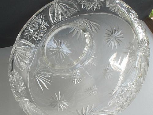 Cut Glass crystal lamp 2 part Antique ABP frosted shade