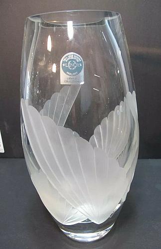 Cut Glass vase Lenox USA crystal Fanlight Special edition