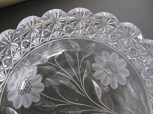 ABP cut glass bowl American + Floral