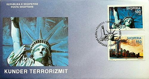 Albania Stamps 2002. AGAINST TERRORISM, USA ATTACK. FDC Set MNH