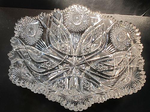 ABP Crystal Cut Glass rectangle Bowl