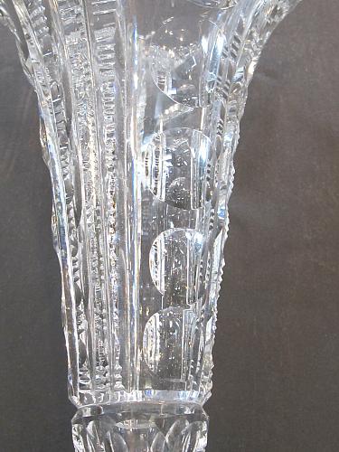 ABP cut glass trumpet vase antique