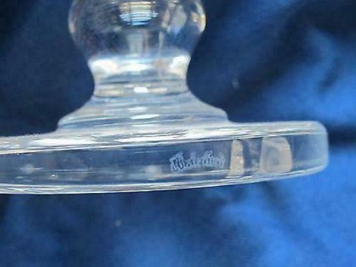 Signed Waterford Hand Cut glass footed vase Irish Crystal