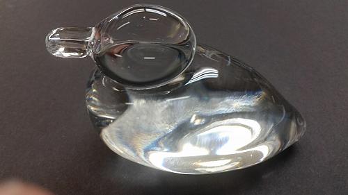 Hand made crystal duck made by Steuben artist for Lenox