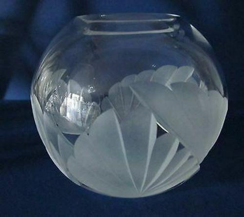 Signed Lenox Cut glass Fanlight rose bowl Crystal Made in USA